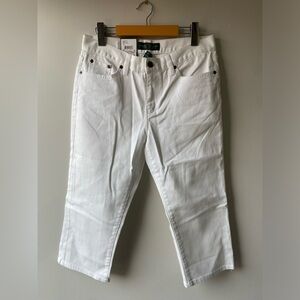 Ralph Lauren white cropped jeans NWT